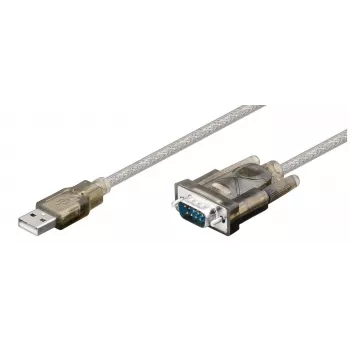 Microconnect 68875 serialinis kabelis permatomas 1.5 m USB Type-A VGA (D-Sub)