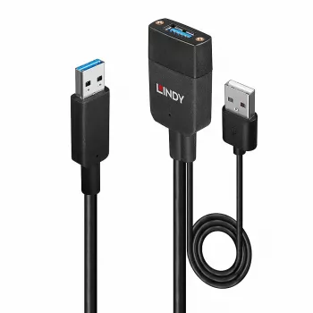 Lindy 35m hibridinis USB 3.2 Gen 2 Type A laidas, juodas ABS