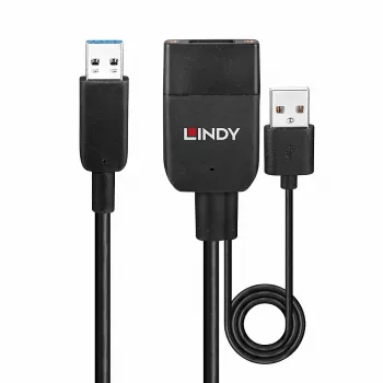 Lindy 35m hibridinis USB 3.2 Gen 2 Type A laidas, juodas ABS