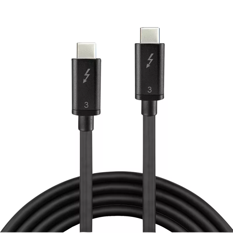 Lindy 0,5 m Thunderbolt 3 laidas, pasyvus, USB C – USB C, USB 3.2 Gen 1, vyriški/vyriški, juodas