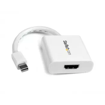StarTech.com Mini DisplayPort į HDMI adapteris – mDP į HDMI vaizdo keitiklis – 1080p – Mini DP arba Thunderbolt 1/2 Mac/PC prie HDMI monitoriaus/ekrano/TV – pasyvus mDP 1.2 į HDMI kištukas – baltas