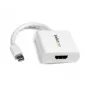 StarTech.com Mini DisplayPort į HDMI adapteris – mDP į HDMI vaizdo keitiklis – 1080p – Mini DP arba Thunderbolt 1/2 Mac/PC prie HDMI monitoriaus/ekrano/TV – pasyvus mDP 1.2 į HDMI kištukas – baltas