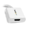 StarTech.com Mini DisplayPort į HDMI adapteris – mDP į HDMI vaizdo keitiklis – 1080p – Mini DP arba Thunderbolt 1/2 Mac/PC prie HDMI monitoriaus/ekrano/TV – pasyvus mDP 1.2 į HDMI kištukas – baltas