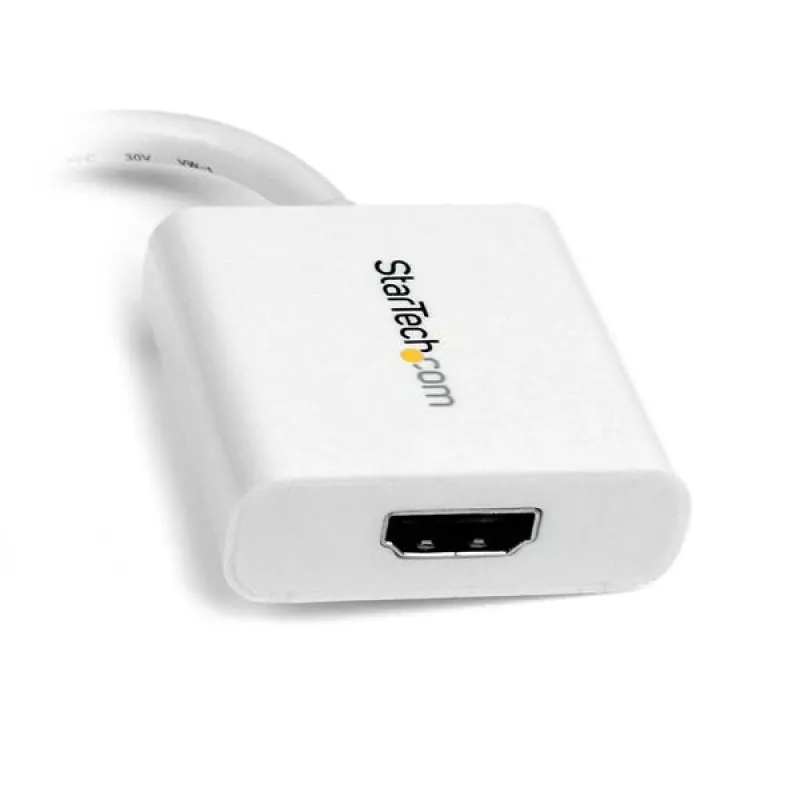 StarTech.com Mini DisplayPort į HDMI adapteris – mDP į HDMI vaizdo keitiklis – 1080p – Mini DP arba Thunderbolt 1/2 Mac/PC prie HDMI monitoriaus/ekrano/TV – pasyvus mDP 1.2 į HDMI kištukas – baltas