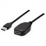 Manhattan USB-A ilginimo laidas, 5 m, aktyvus, USB 3.2 Gen1 (5 Gbps), juodas