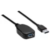 Manhattan USB-A ilginimo laidas, 5 m, aktyvus, USB 3.2 Gen1 (5 Gbps), juodas