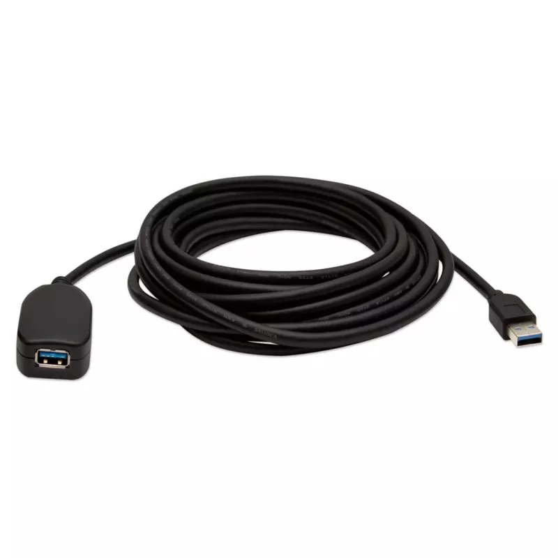 Manhattan USB-A ilginimo laidas, 5 m, aktyvus, USB 3.2 Gen1 (5 Gbps), juodas