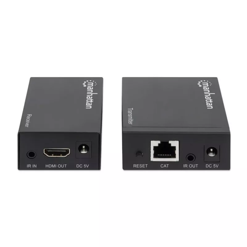 Manhattan HDMI 1080p prailginimo rinkinys per Ethernet, iki 50 m su vienu Cat6 kabeliu, Tx ir Rx moduliai, IR palaikymas, trejų metų garantija