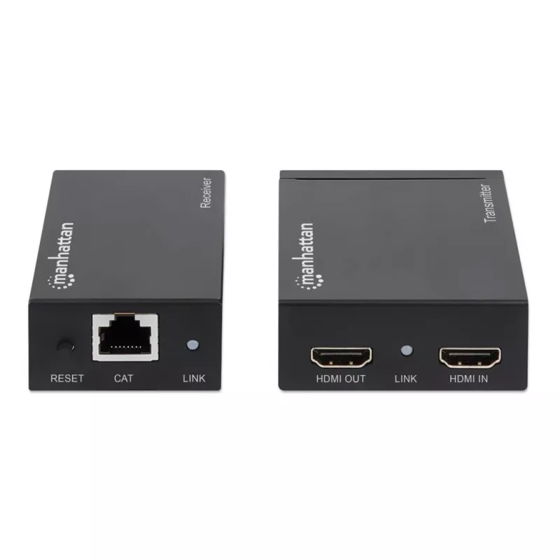 Manhattan HDMI 1080p prailginimo rinkinys per Ethernet, iki 50 m su vienu Cat6 kabeliu, Tx ir Rx moduliai, IR palaikymas, trejų metų garantija