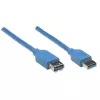 Manhattan USB-A prailginimo laidas 2 m, mėlynas, vyriškas–moteriškas