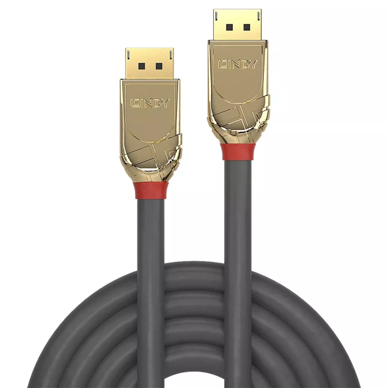 Lindy 1 m DisplayPort 1.4 laidas, Gold Line