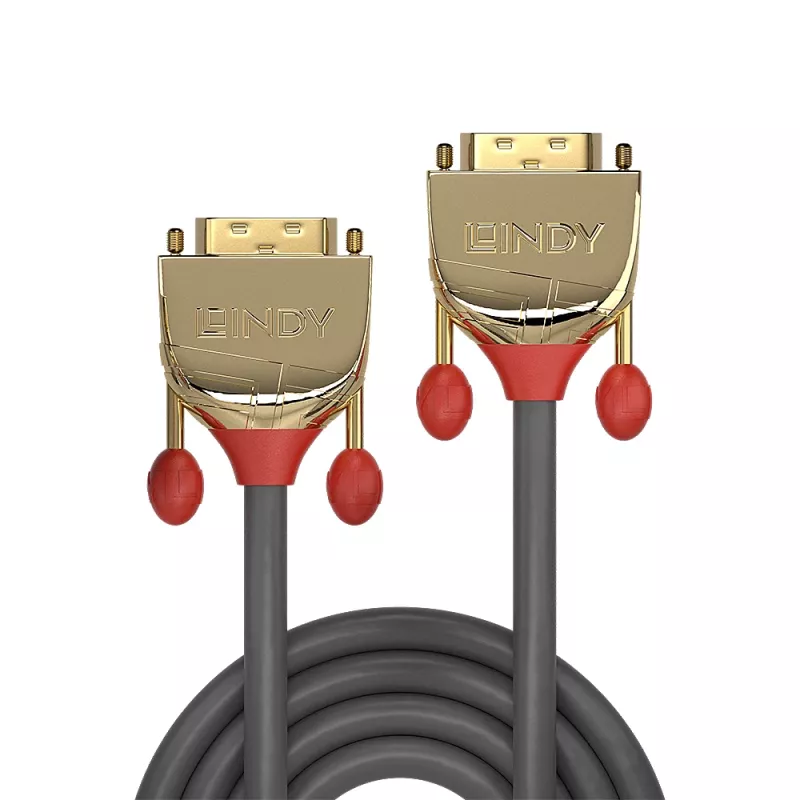 Lindy 1 m DVI-D Dual Link laidas, Gold Line