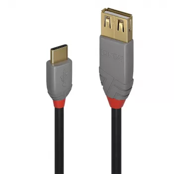 Lindy 0.15m USB 2.0 Type C į A adapterio laidas, Anthra Line