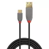 Lindy 0.15m USB 2.0 Type C į A adapterio laidas, Anthra Line