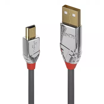 Lindy 7,5 m USB 2.0 A tipo – Mini-B laidas, Cromo Line