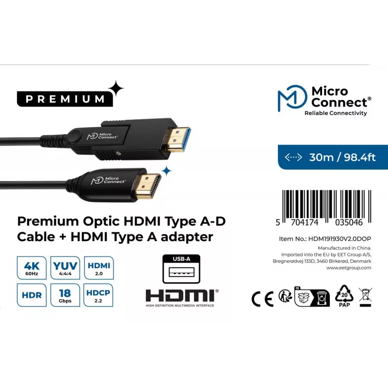 HDMI laidas MicroConnect HDM191930V2.0DOP 30 m