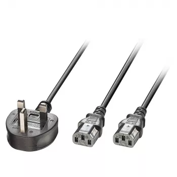 Maitinimo laidas MicroConnect PE090425Y, H05VV-F 2,5 m, 2 x C13 jungtis, 250 V 13 A, juodas