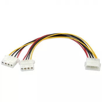 Lindy 33126 vidinis maitinimo adapterio kabelis, 5,25" 4 kontaktų kištukas į 4 kontaktų lizdą, 0,25 m