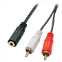 Lindy 0,25 m AV adapterio kabelis - 3,5 mm lizdas į 2 x RCA kištukus