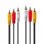 Lindy 1m Premium AV kabelis 3xPhono vyriškas į 3xPhono vyriškas