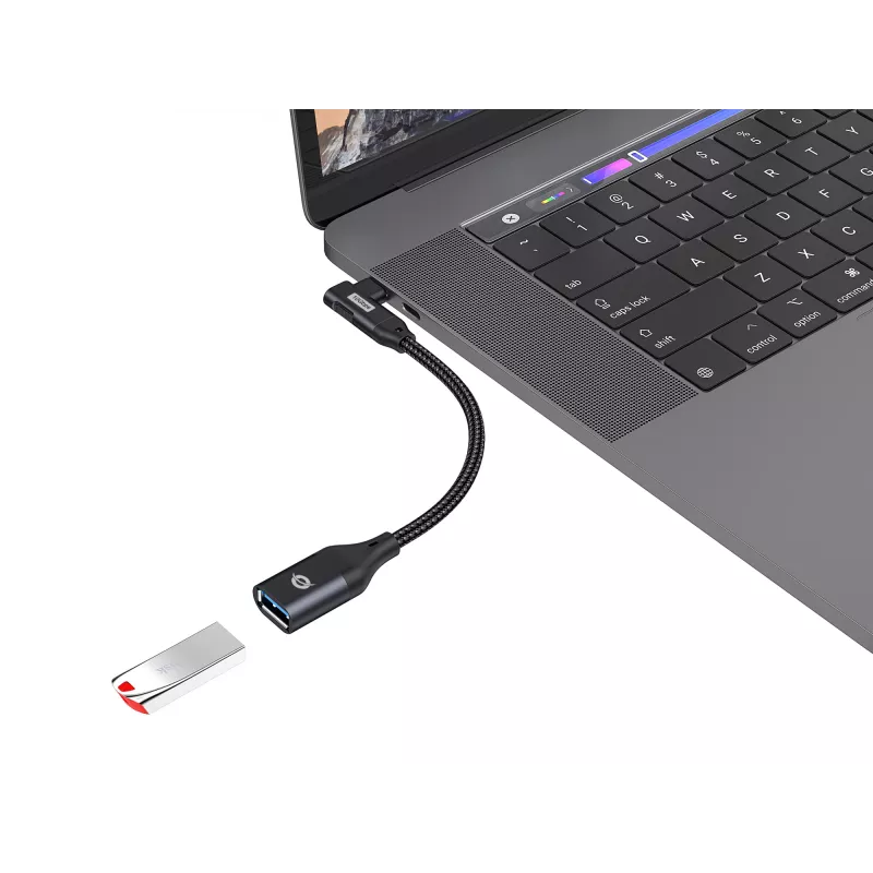Conceptronic ABBY19B USB 3.2 Gen 2 90° kampuotas USB-C į USB-A OTG adapteris