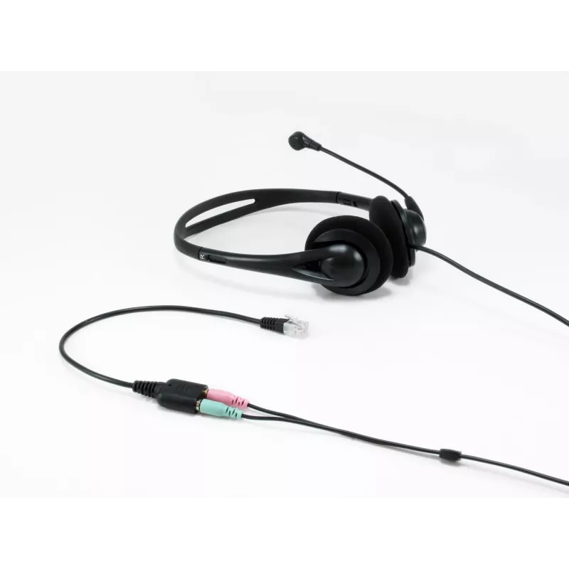 Equip RJ9 į 3.5 mm ausinių garso adapteris, juodas, 0,25 m