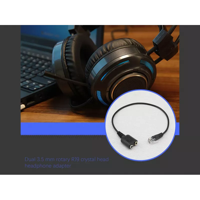 Equip RJ9 į 3.5 mm ausinių garso adapteris, juodas, 0,25 m