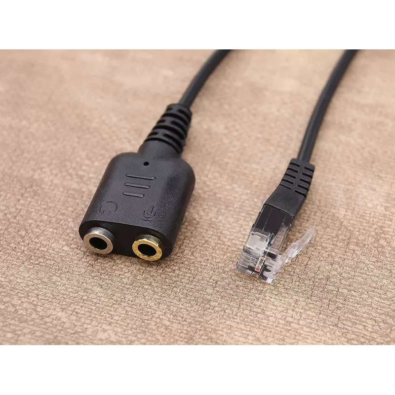 Equip RJ9 į 3.5 mm ausinių garso adapteris, juodas, 0,25 m
