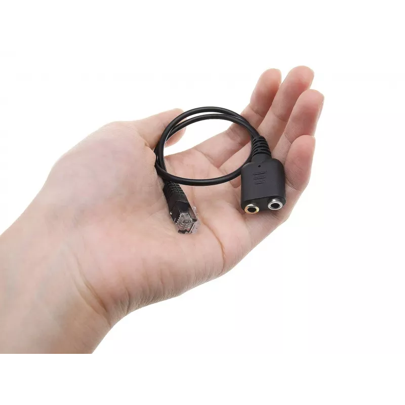 Equip RJ9 į 3.5 mm ausinių garso adapteris, juodas, 0,25 m