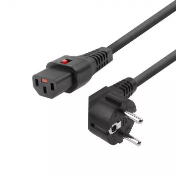 MicroConnect MC-SCHC13-2 – Kampinis maitinimo jungiklis su užraktu, Schuko CEE7/7 – IEC C13