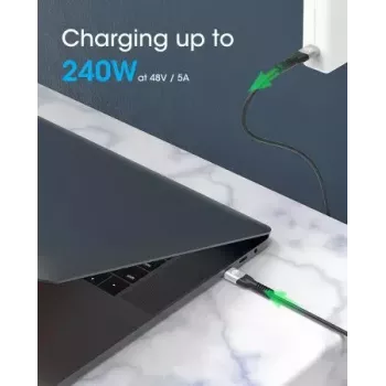 Laidas Manhattan USB-C į USB-C 240W 2m Juodas 480 Mbps