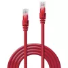 Tinklo laidas Lindy 3 m Cat.6 RJ-45 U/UTP Raudonas
