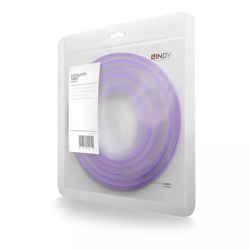 Tinklo kabelis Lindy 5m Cat.6 RJ-45 U/UTP Violet