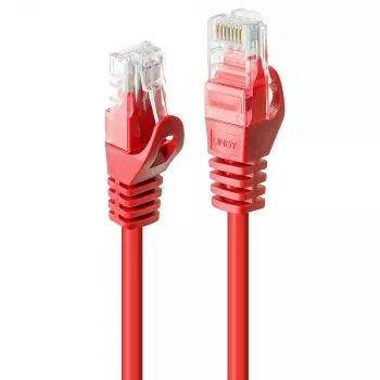 Tinklo kabelis Lindy RJ45/RJ45 CAT6 10m RJ-45 U/UTP Raudonas