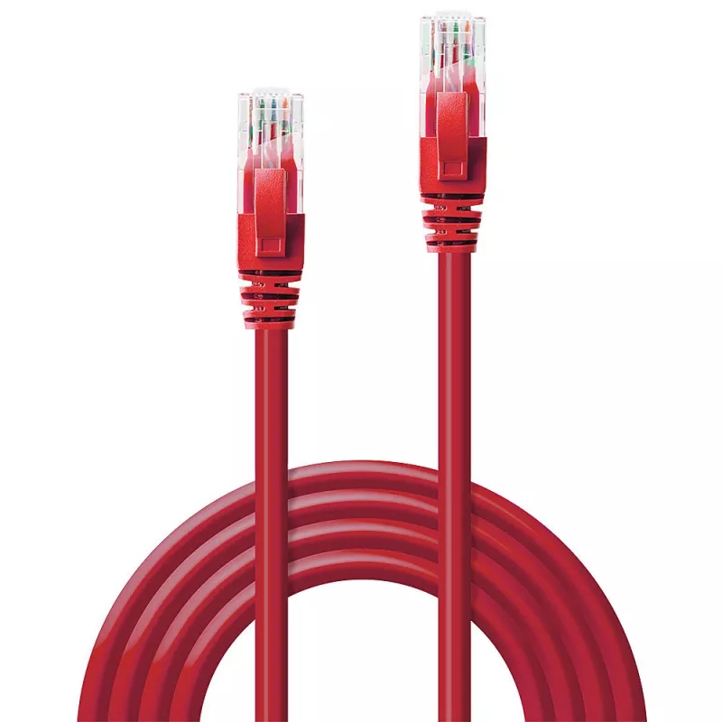 Tinklo laidas Lindy 1 m Cat.6 RJ-45 U/UTP raudonas
