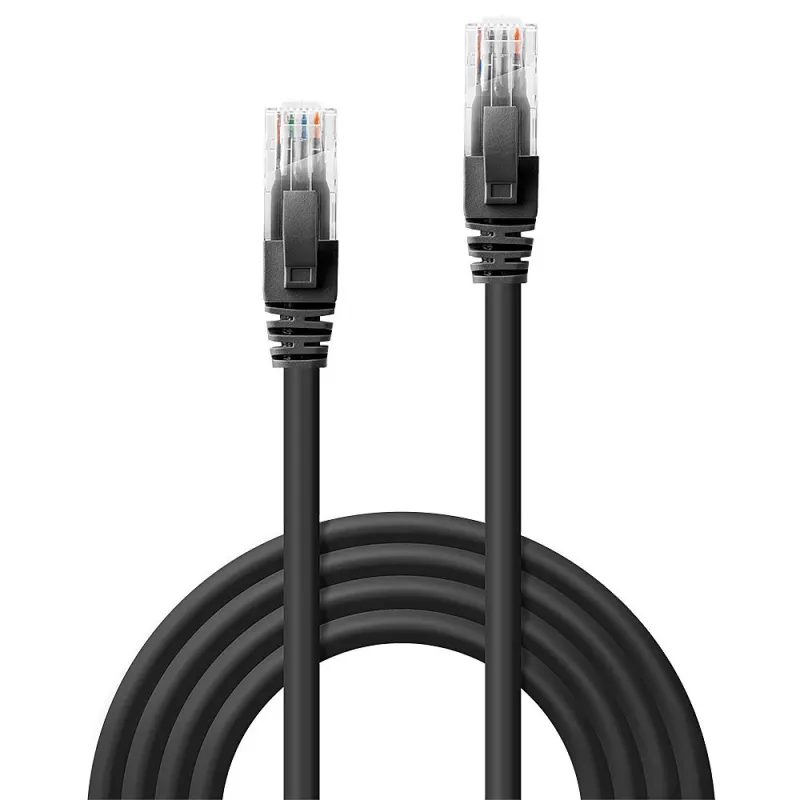 Tinklo laidas Lindy 10m Cat.6 RJ-45 U/UTP juodas