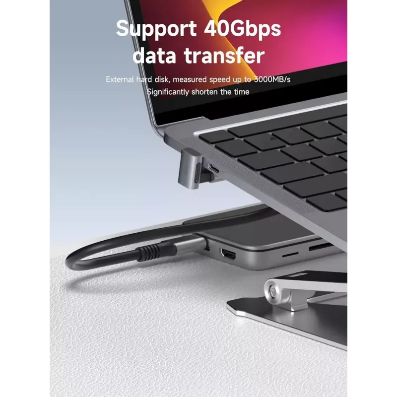 MicroConnect MC-USB4AG Premium USB4 3x2 USB-C dvigubai kampinis adapteris, 240 W, 40 Gbps