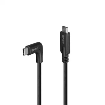 Lindy 1 m USB 3.2 Type C kabelis, 90° stačiu kampu, 10 Gbps