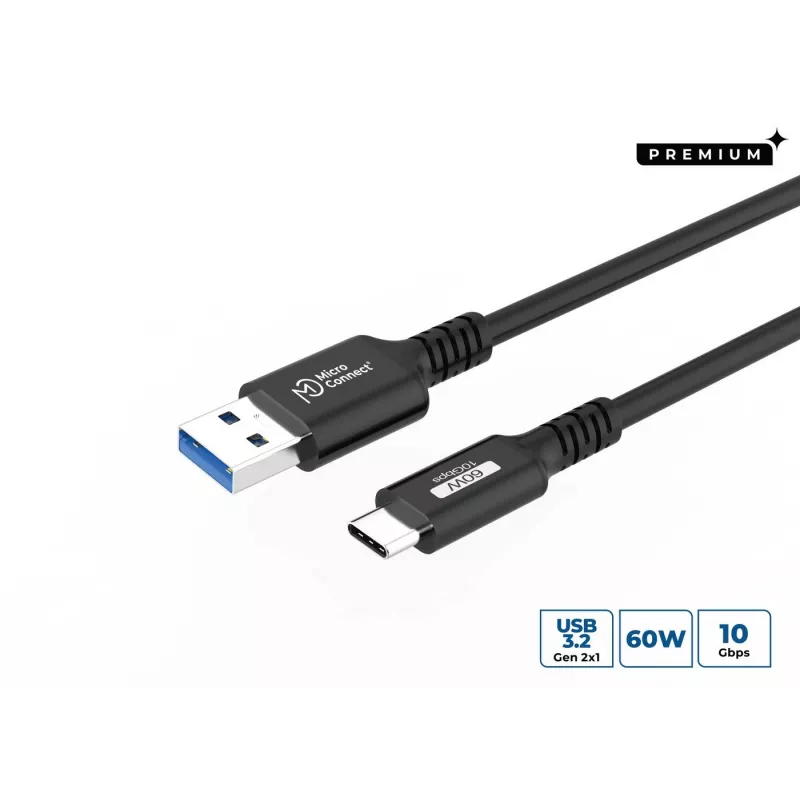 Microconnect USB3.2AC025 USB kabelis USB 3.2 Gen 2 (3.1 Gen 2) 0,25 m USB C USB A Juoda