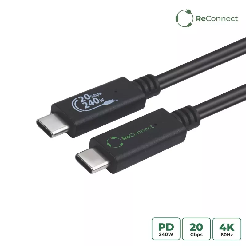 MicroConnect ECO-USB3.2CC1.5 USB-C laidas 1,5 m juodas