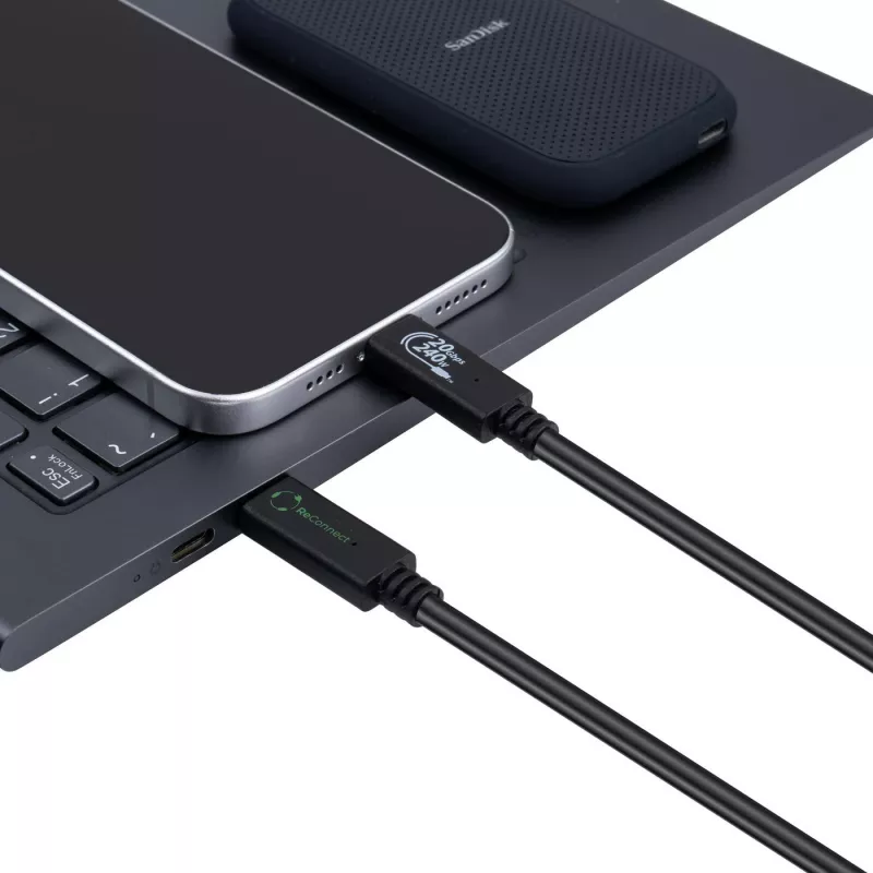 MicroConnect ECO-USB3.2CC1.5 USB-C laidas 1,5 m juodas