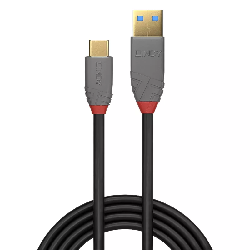 Lindy 3 m USB 3.2 A tipo į C tipo laidas, 5A PD, juodas