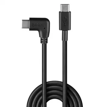 Lindy 1 m USB 2.0 tiesus USB-C į stačiu kampu USB-C laidas