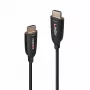Lindy 100 m hibridinis šviesolaidinis HDMI 8K60 laidas, 48 Gbit/s, juodas