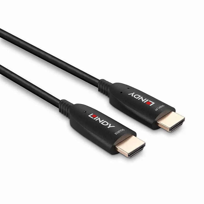 Lindy 100 m hibridinis šviesolaidinis HDMI 8K60 laidas, 48 Gbit/s, juodas