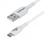 StarTech.com 1m USB-A į USB-C įkrovimo ir sinchronizavimo laidas, 3A, USB 2.0, TPE apvalkalas - baltas