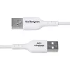 StarTech.com 1m USB-A į USB-C įkrovimo ir sinchronizavimo laidas, 3A, USB 2.0, TPE apvalkalas - baltas