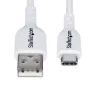 StarTech.com 1m USB-A į USB-C įkrovimo ir sinchronizavimo laidas, 3A, USB 2.0, TPE apvalkalas - baltas