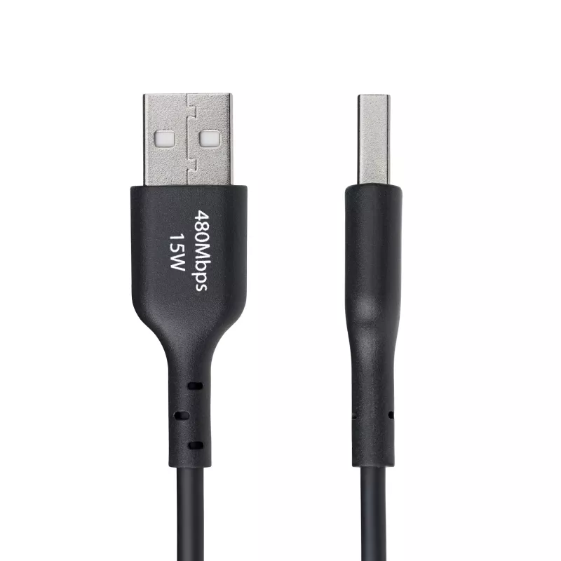 StarTech.com 1 m USB-A į USB-C įkrovimo ir sinchronizavimo laidas, 3A, USB 2.0, TPE apvalkalas - juoda