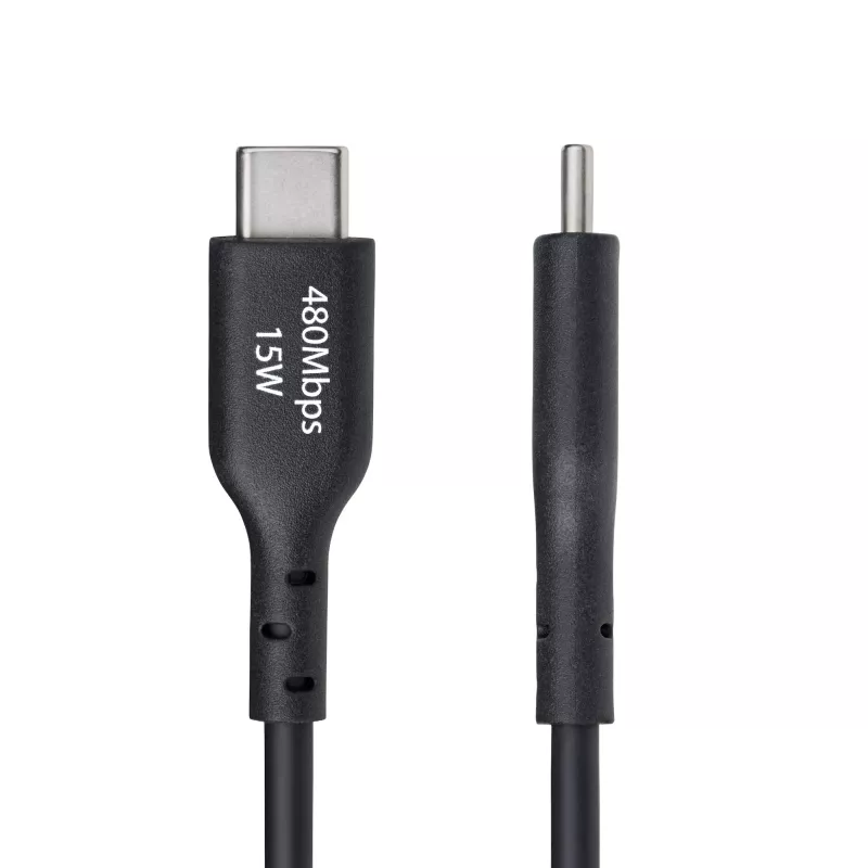 StarTech.com 1 m USB-A į USB-C įkrovimo ir sinchronizavimo laidas, 3A, USB 2.0, TPE apvalkalas - juoda